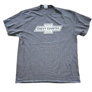 Delta Chevy Country Graphic T-Shirt Mens XL Gray Americana Trucker Est 1918